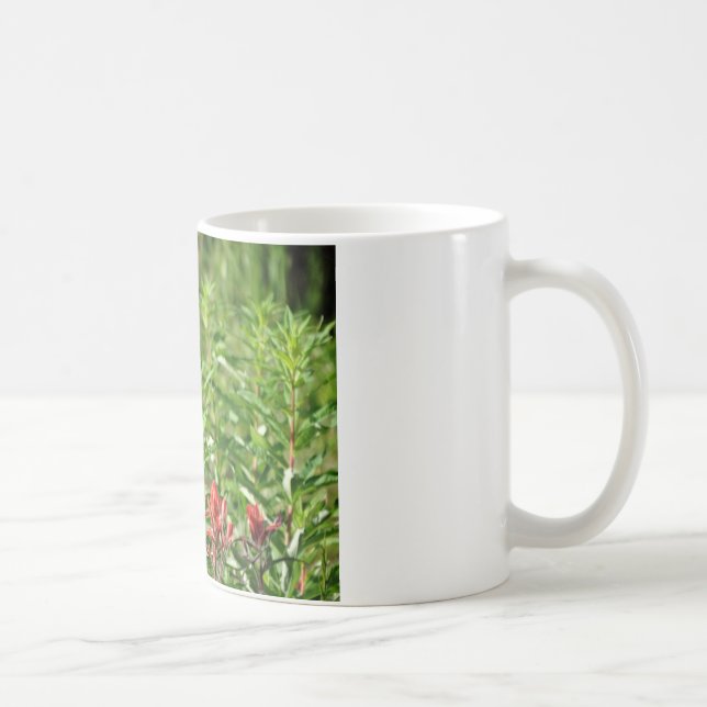 Taza De Café Flor roja colibrí (Derecha)