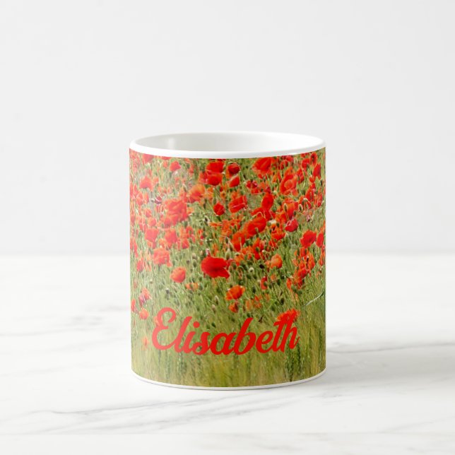 Taza De Café flor roja de verano (Centro)