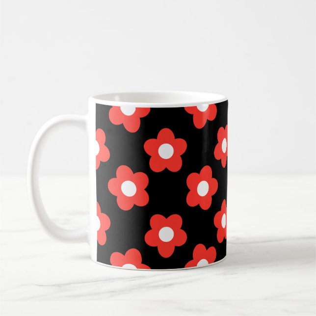 Taza De Café Flor roja grande (Izquierda)