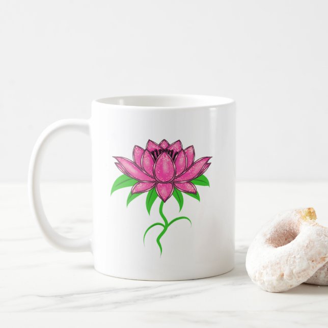 Taza De Café Flor rosa (Con donut)