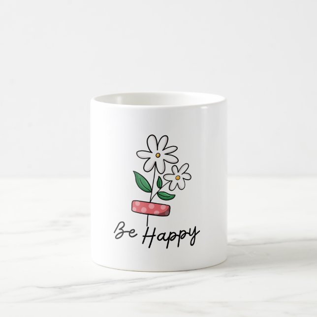 Taza De Café Flor rosa blanca sea feliz Muang (Centro)