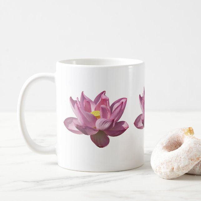 Taza De Café Flor rosa Lotus IV (Con donut)