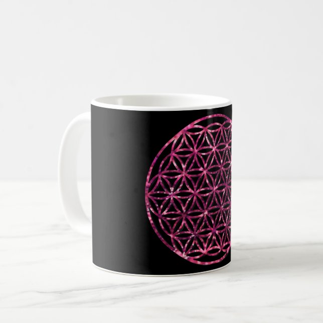 Taza De Café Flor rosa resplandeciente de vida (Anverso izquierdo)