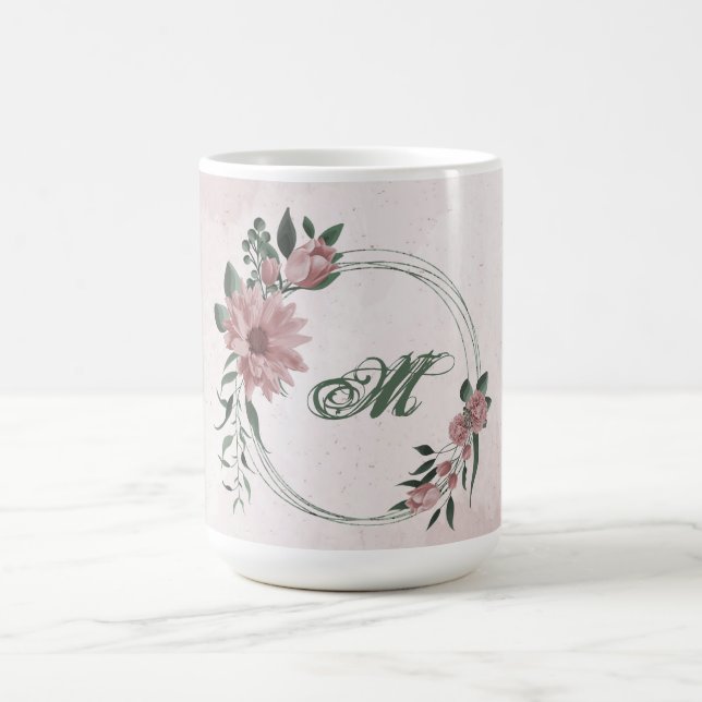 Taza De Café flor rosa romántica (Centro)