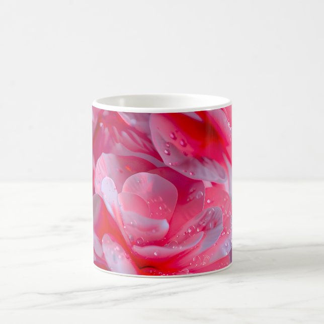 Taza De Café Flor rosa Rubor Raindrop (Centro)
