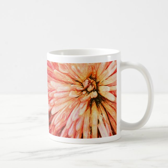 Taza De Café Flor rosada incompleta (Derecha)