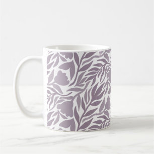 Taza De Café Flor salvaje Cascada Blanco y Lavanda
