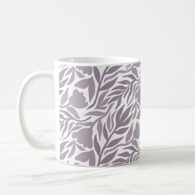 Taza De Café Flor salvaje Cascada Blanco y Lavanda (Izquierda)