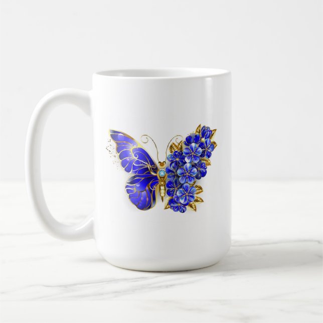 Taza De Café Flor Sapphire Mariposa (Izquierda)