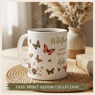 Taza De Café Flor silvestre boho floral mariposa abeja inspirac