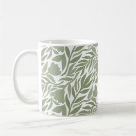 Taza De Café Flor silvestre Cascada Blanco & Moss Verde