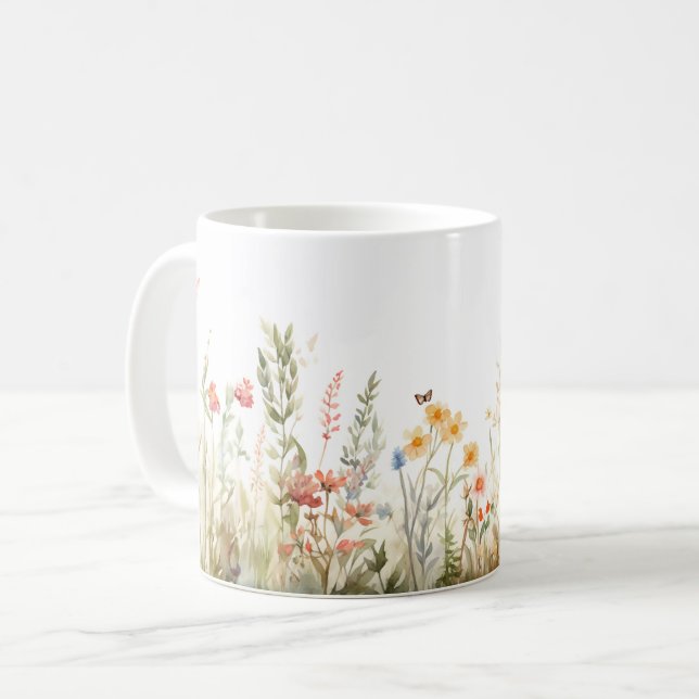 Taza De Café Flor silvestre Cottagecore Flora silvestre Floral  (Anverso izquierdo)