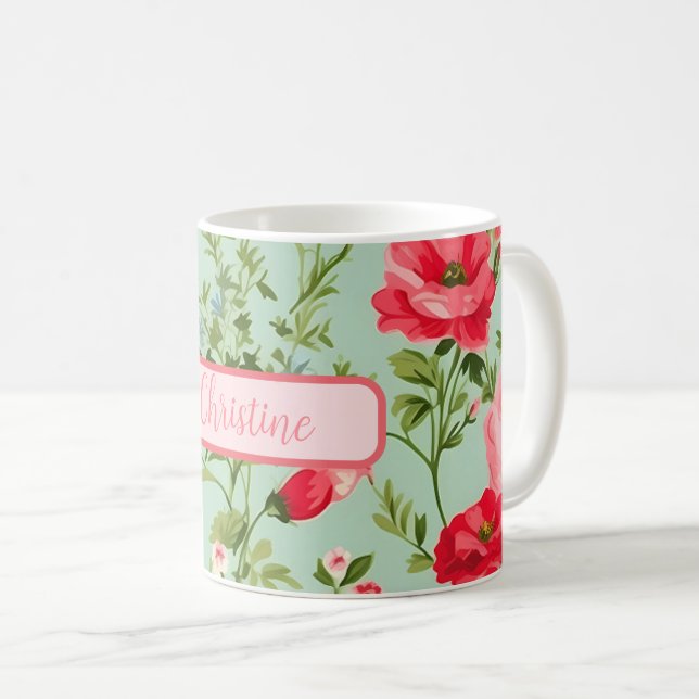Taza De Café Flor silvestre de campo inglesa personalizada (Anverso derecho)