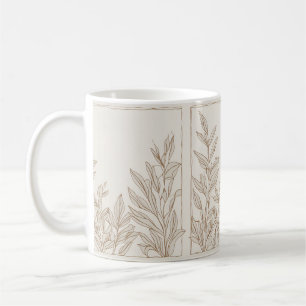 Taza De Café Flor silvestre de Terracota Rusa Boho Primavera ec