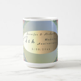 Taza De Café Flor silvestre del aniversario de la boda personal