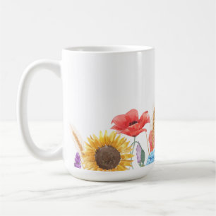 Taza De Café Flor silvestre, mezcla y combina