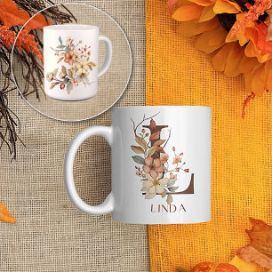 Taza De Café Flor silvestre otoño jardín inicial L