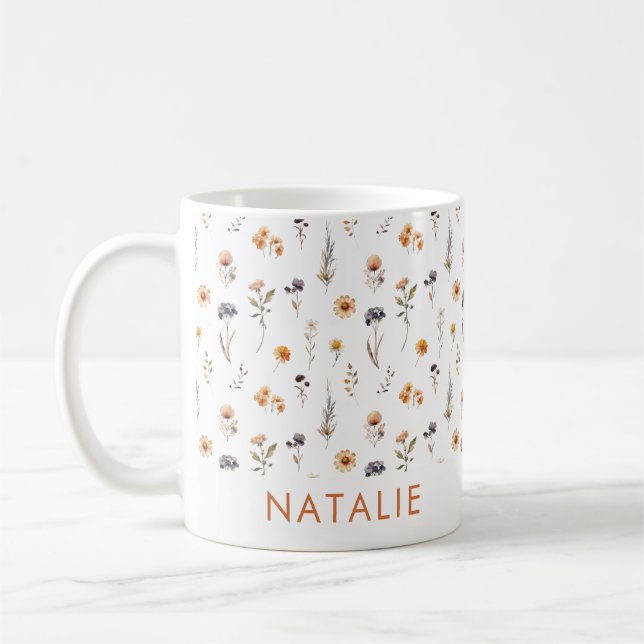 Taza De Café Flor silvestre personalizada (Izquierda)