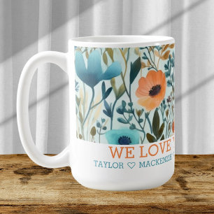 Taza De Café Flor silvestre personalizada Añadir su propio text