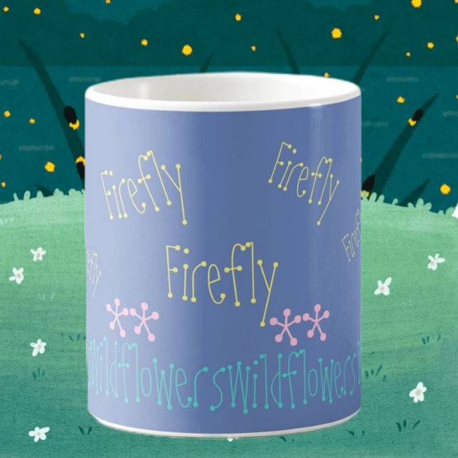 Taza De Café Flor silvestre y cielo luciérnagas por la noche (Subido por el creador)