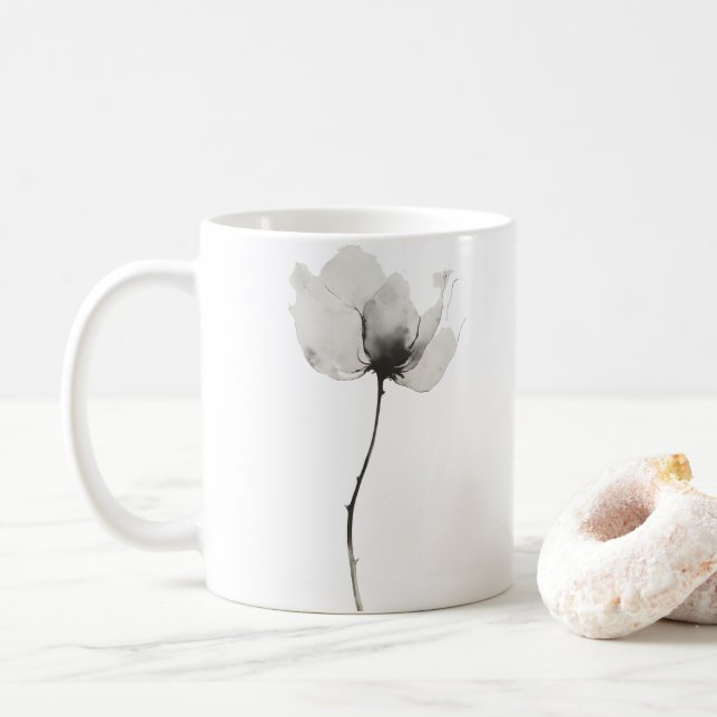 Taza De Café Flor sin tiempo (Con donut)
