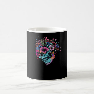 Taza De Café Flor Skull