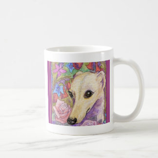 Taza De Café Flor tímida Whippet