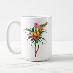 Taza De Café Flor tropical amarillo rosa