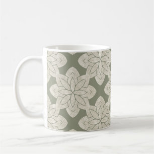 Taza De Café Flor verde intrincada
