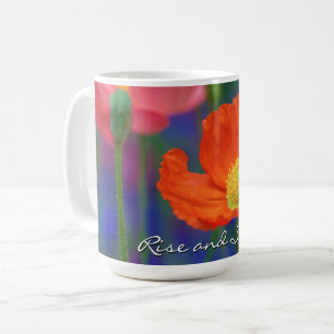 Taza De Café Flor vibrante de amapola naranja