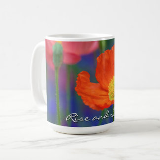 Taza De Café Flor vibrante de amapola naranja
