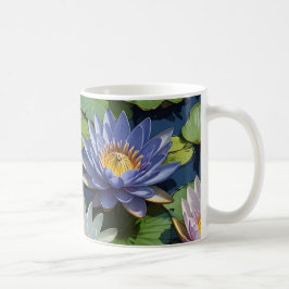 Taza De Café Flor vibrante de Lily del Agua
