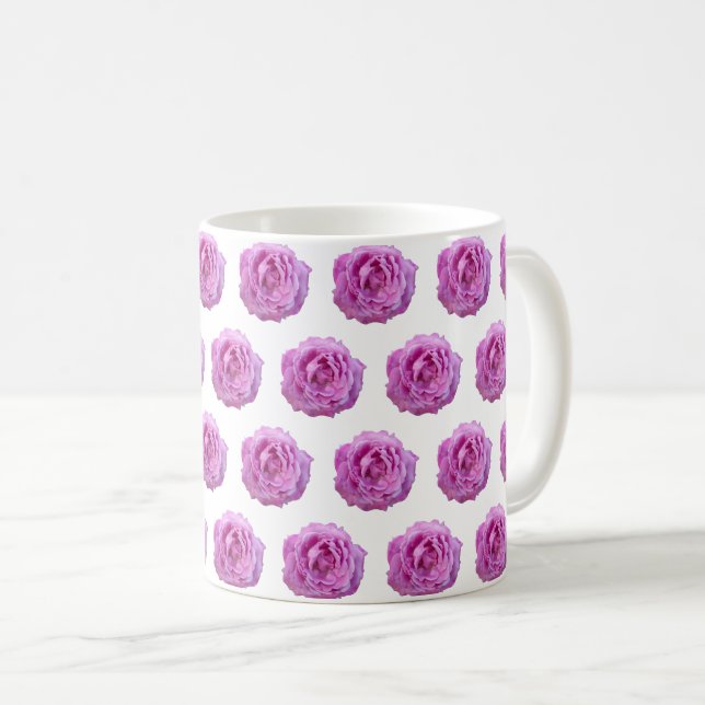 Taza De Café Flor violeta morada Rosa (Anverso derecho)