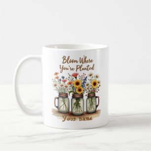 Taza De Café Flor virgen Mason Jar Coffee Mug