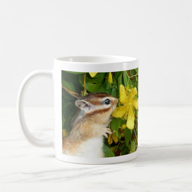 Taza De Café Flor y Chipmunk amarillos (4) (Izquierda)