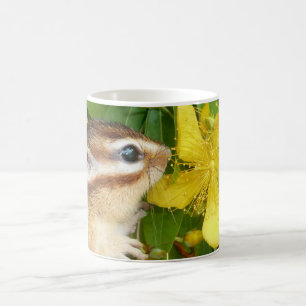 Taza De Café Flor y Chipmunk amarillos (4)