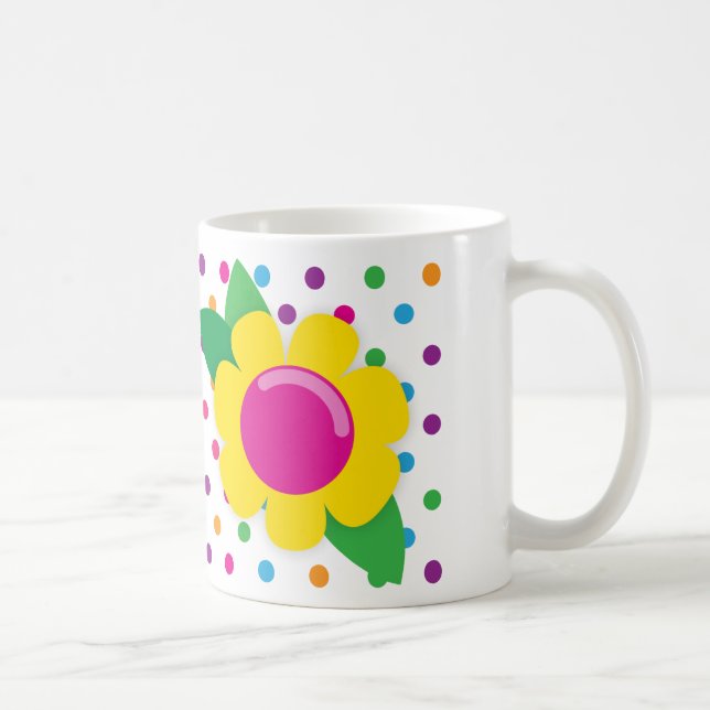 Taza De Café Flor y lunares (Derecha)