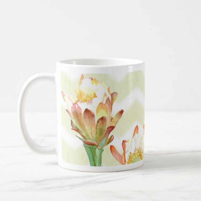 Taza De Café flor y orquídea del cactus (Izquierda)