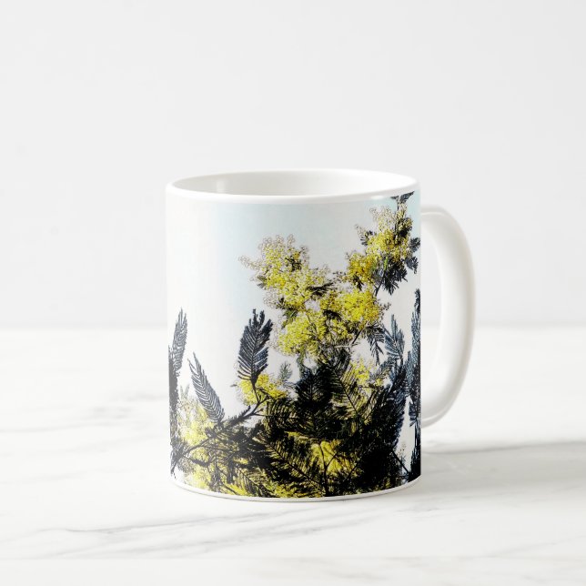 Taza De Café Flor y ramas de bosque (Anverso derecho)