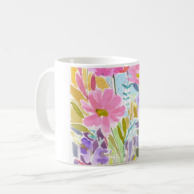 Taza De Café Flora acuarela (Anverso izquierdo)