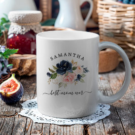 Taza De Café Flora acuarela de la mejor mamá de todos los tiemp
