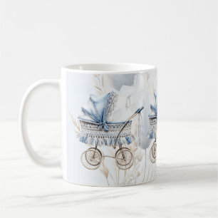 Taza De Café Flora azul de estropajo de bebé clásico de color d