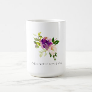 Taza De Café Flora color de agua rosada morada