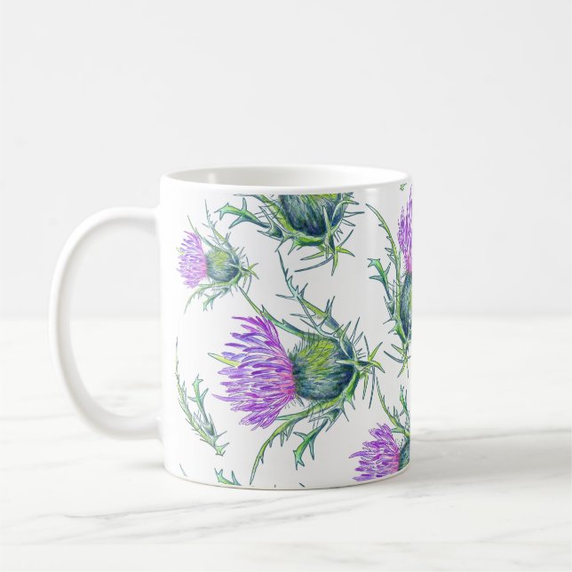 Taza De Café Flora de cardo escocesa (Izquierda)