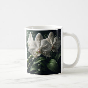 Taza De Café Flora Orquídea Blanca