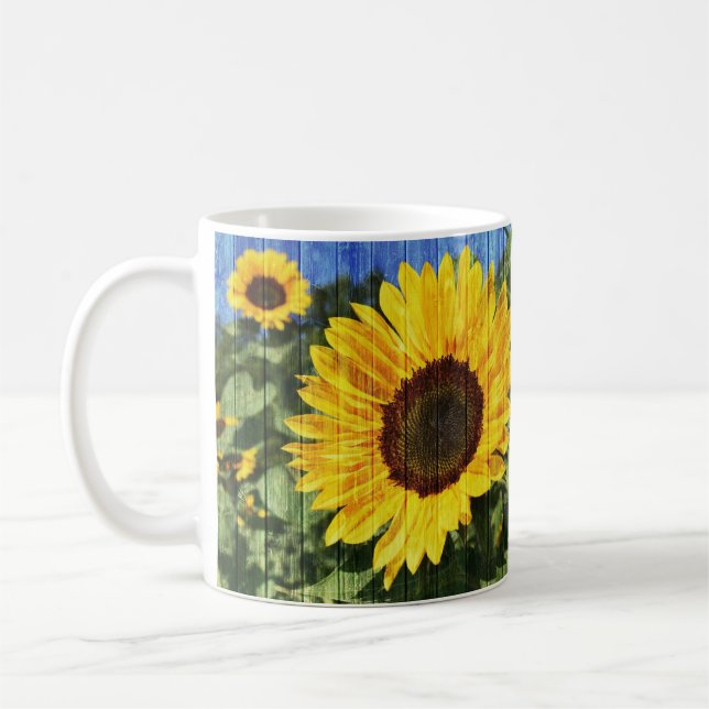 Taza De Café Flora pintada de girasoles (Izquierda)