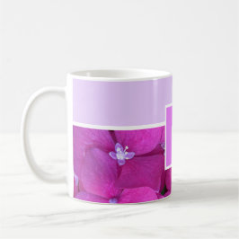 Taza De Café Flora rosa brillante monogramo