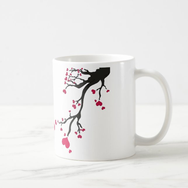 Taza De Café floración cardíaca con marco (Derecha)