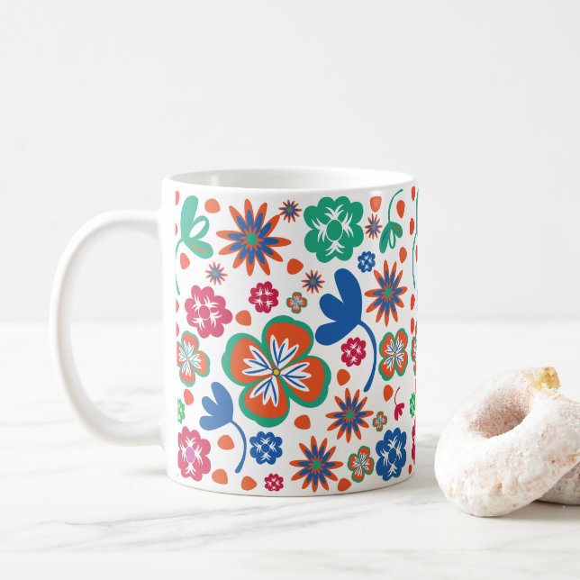 Taza De Café Floral (Con donut)