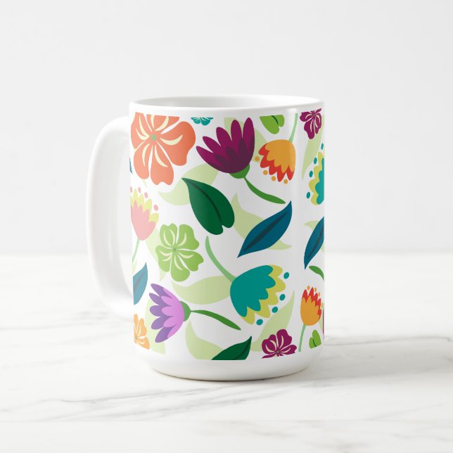 Taza De Café Floral (Anverso izquierdo)